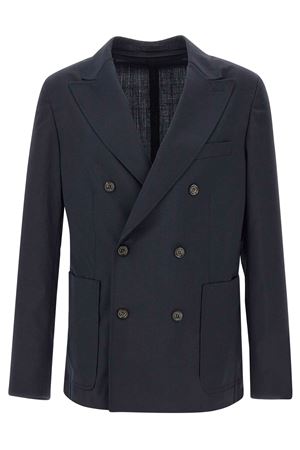 Blazer in misto lana blu notte PAOLO PECORA | L04130576685